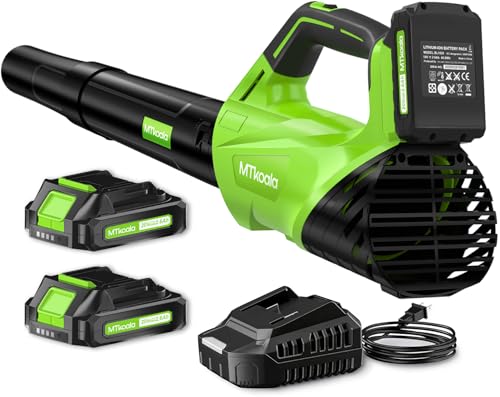 2026 Upgrade Leaf Blower, Leaf Blower Cordless with 2 * 2.6AH Batteries and Fast Charger, 450CFM &150MPH and 2 Speed Mode, Lightweight Electric Leaf Blowers for Lawn,Yard, Leaves, Dust, Snow
