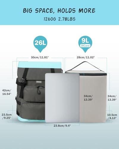 Odoland 2-in-1 Cooler Backpack with Removable Insulated Cooler Bag