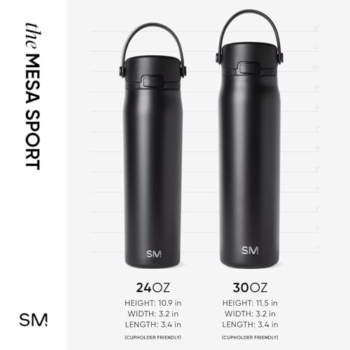 Simple Modern Insulated Sport Water Bottle with Chug Lid | 30oz, Black