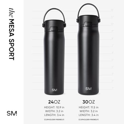 Simple Modern Insulated Sport Water Bottle with Chug Lid | 30oz, Black