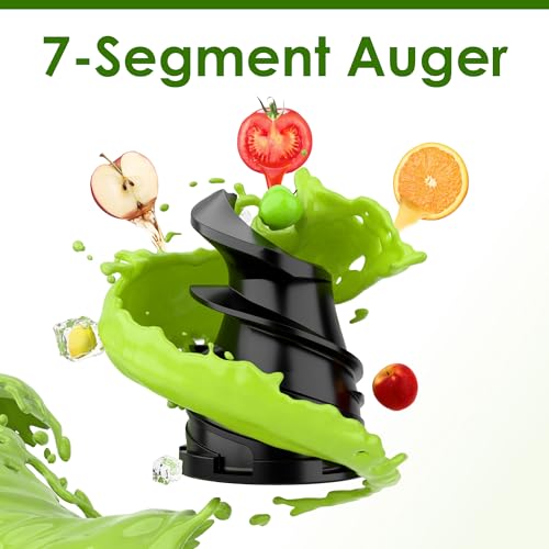 WHALL Touch Screen Juicer Machines, Cold Press Juicer with Large Feed Chute | Stainless Steel Masticating Juicers, Anti-clog, Easy to Clean, Vegetable & Fruit, High Juice Yield, 2 Speed Modes, Silver