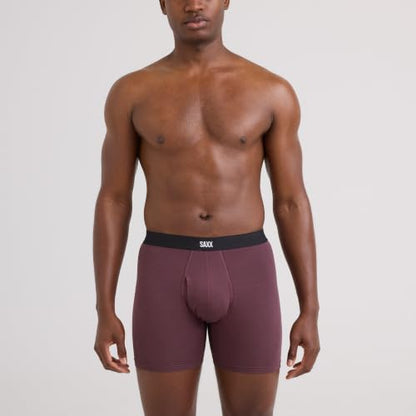 SAXX Underwear Co. Men's Core Cotton Boxer Brief Fly 5-Pack, Black/Dark Denim/Huckleberry/Spruce/Sea Foam, X-Large