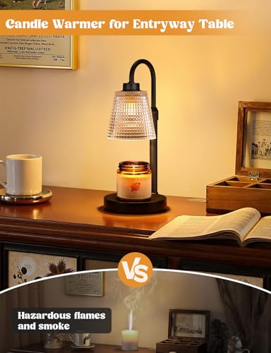 Candle Warmer Lamp with Timer Home Decor Birthday Gifts for Women | Dimmable Candle Warmer for Jar Candles, Height Adjustable Wax Warmer,Halloween Decorations House Warming Gifts New Home