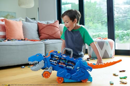 Hot Wheels City Ultimate T-Rex Transporter & 2 Die-Cast Toy Cars