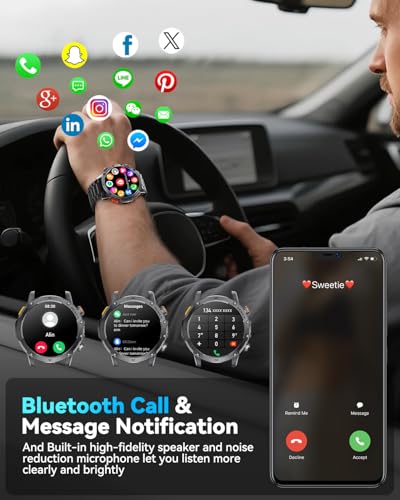 Military Smart Watch (Answer/Make Calls), Smart Watch for Men with 1000 mAh Battery/Led Flashlight/Heart Rate/Sleep Monitor 100+ Sport Modes Fitness Watch for Android/iPhone