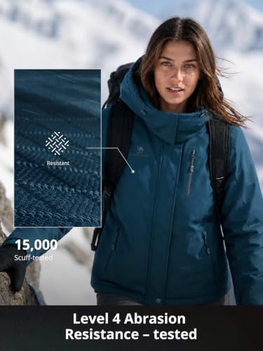 CAMELSPORTS Women's Waterproof Snow Ski Jakcet Fleece Warm Winter Coat Hooded Windproof Insulated Snowboarding Jacket