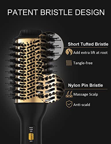 LANDOT Hair Blow Dryer Brush, One-Step Ionic Hot Air Styler Volumizer 60mm
