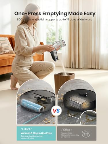 Lefant 2026 New Robot Vacuum and Mop, 20000Pa Strong Suction, Self-Cleaning Roller Mop with Auto Drying, LiDAR Navigation & Obstacle Avoidance, 5G WiFi, M210 PRO Omni, Gray