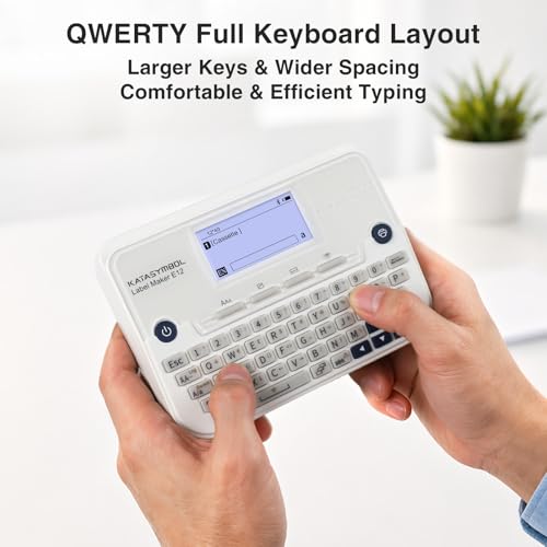 SUPVAN E12 Keyboard & Bluetooth Label Maker Machine with 4 Tapes, White
