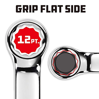 Powerbuilt 16mm Combination Wrench, Metric 12 Point Double Ended Box and Open End, 15 Degree Offset - 644120