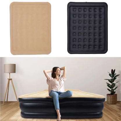 Queen Air Mattress w/Built-in-Pump, 18.5" High Raised Air Mattress | CloudCoil Inflatable Air Bed with Storage Bag, Flocked Top Blow Up Mattress for Home Guest Use, Portable Bed Camping Mattress