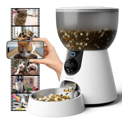 Automatic Cat Feeder with 2K Camera, 5G WiFi 4L Timed Food Dispenser