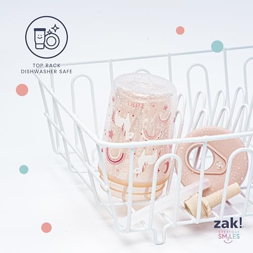 Zak Designs Fairy and Rainbow Capri 9oz Leak-Proof Toddler Cups, 2-Pack