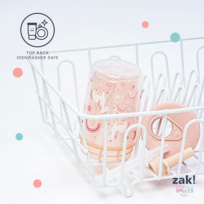 Zak Designs Fairy and Rainbow Capri 9oz Leak-Proof Toddler Cups, 2-Pack