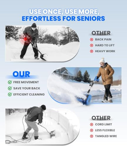 ThawTech Cordless Electric Snow Shovel with Adjustable Directional Plate