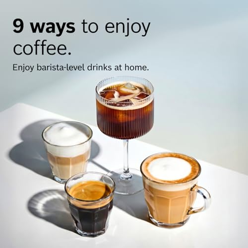 Bosch 500 Series Fully Automatic Coffee, Espresso Machine - Black | Double Cup, Large Bean Capacity, 9 Coffee and Milk-Based Drinks - Barista Quality, Programmable Super Coffee Maker