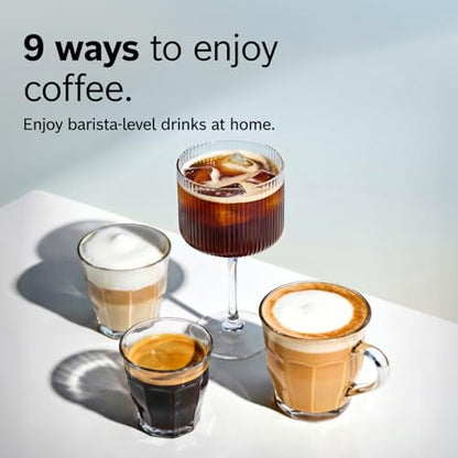 Bosch 500 Series Fully Automatic Coffee, Espresso Machine - Black | Double Cup, Large Bean Capacity, 9 Coffee and Milk-Based Drinks - Barista Quality, Programmable Super Coffee Maker