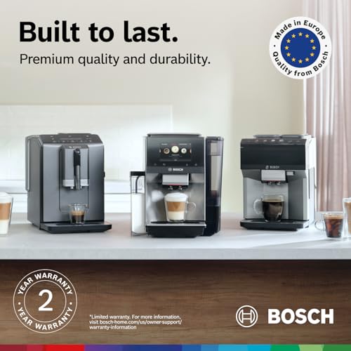 Bosch 300 Series Fully Auto Espresso Machine with Grinder and Steam Wand | Double Cup, Large Bean Capacity - Easy Clean, Maintenance - Barista Quality Super Coffee Maker for One-Touch Drinks