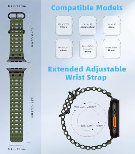 MoKo Upgraded Ocean Band Compatible with Apple Watch 42/44/45/46/49mm