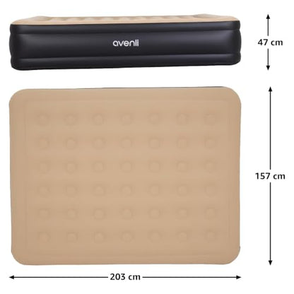 Queen Air Mattress w/Built-in-Pump, 18.5" High Raised Air Mattress | CloudCoil Inflatable Air Bed with Storage Bag, Flocked Top Blow Up Mattress for Home Guest Use, Portable Bed Camping Mattress
