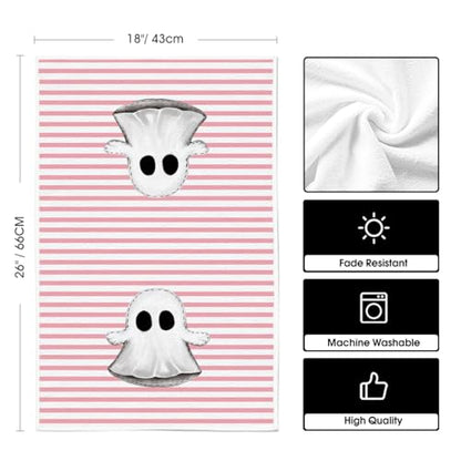 Artoid Mode Pink Ghost Halloween Kitchen Towels Set of 4 18x26 Inch