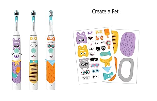 Philips Sonicare for Kids Design-A-Pet Electric Toothbrush, 1 Brush Head