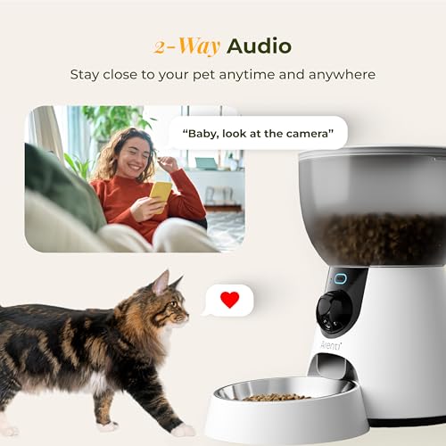 Automatic Cat Feeder with 2K Camera, 5G WiFi 4L Timed Food Dispenser