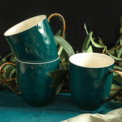 Stone Lain Gold Halo Porcelain Dinnerware Set, Service for 4, Green