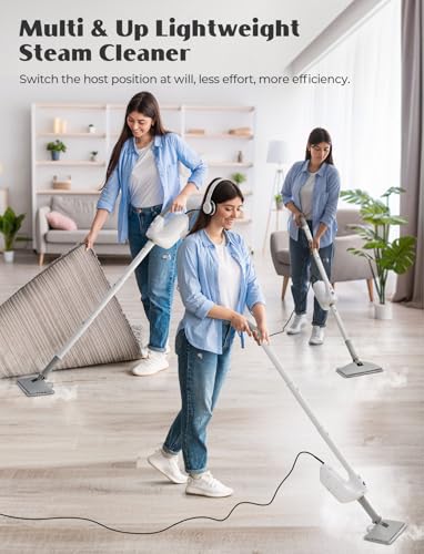 10-in-1 Steam Mop with Detachable Handheld Steamer, Multi & Up Steamer