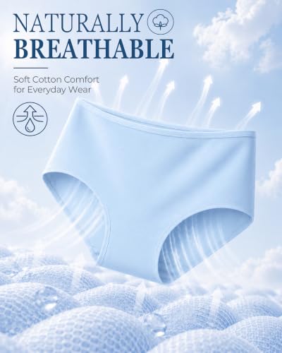 UNDER THE SEA Cotton Underwear Women High Waisted Full Coverage Brief 5pack