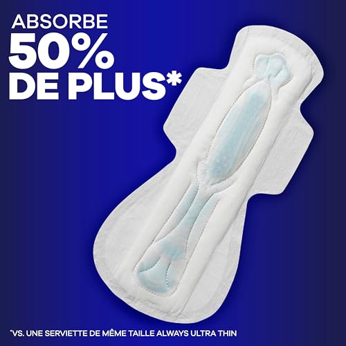 Always Maxi Pads, Extra Heavy Overnight Pad with Wings, Size 5, 14 Count