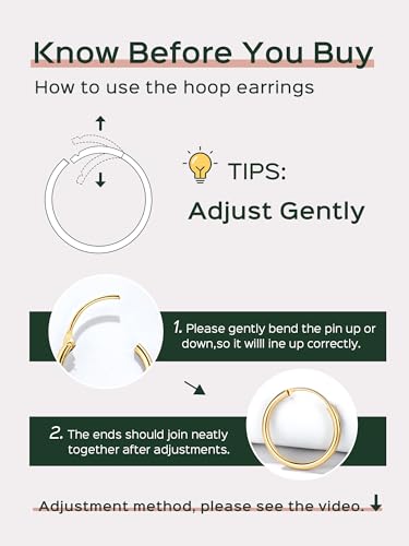 ChicSilver 14k Gold Plated Hoop Earrings for Women, 14k Gold Plated 925 Silver Hoop Earrings, Lightweight Diamond-cut Endless Huggie Earrings 30MM