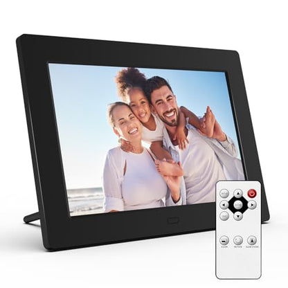 7 Inch Digital Picture Frame, Digital Photo Frame with 16:9 HD LCD Screen, Remote Control, Easy Setup and Share Photos Videos, Gifts Idea for Family, Christmas