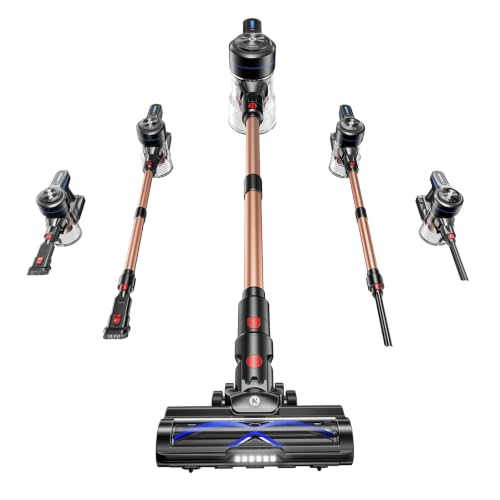 NADALY Cordless Vacuum Cleaner, 50Kpa Powerful Suction with 580W 65 Mins Runtime Stick Vacuum,Rechargeable, Lightweight, Anti-Tangle,Ideal for Hard Floor