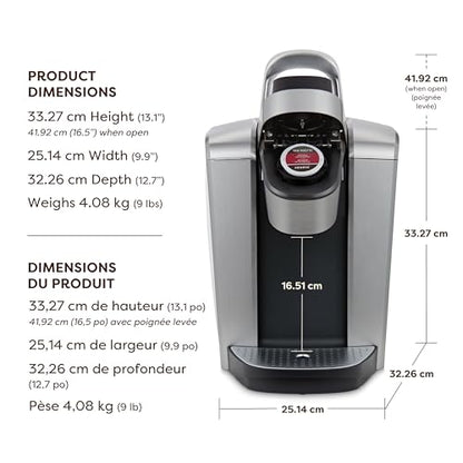 Keurig K-Elite Single Serve K-Cup Pod Coffee Maker, With Iced Brew Functionality And Quiet Brew Technology, Brushed Silver
