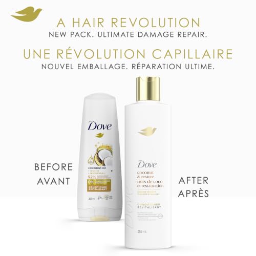 Dove Coconut Restore Damage Therapy Shampoo & Conditioner, 355 mL, 4 Pack