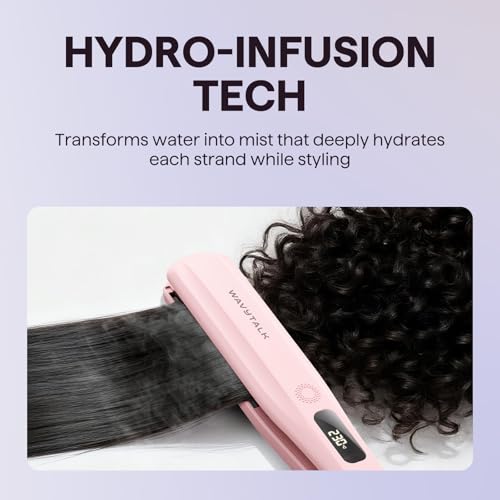 Wavytalk Steam Hair Straightener, Steam Sesh Flat Iron with Detachable Comb