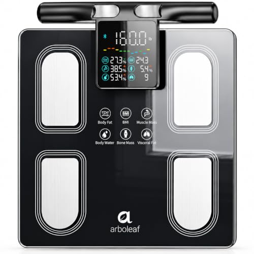 arboleaf Scale for Body Weight Body Fat, 8 Electrode Bathroom Scale Digital | 50+ Fitness Metrics, BMI, Muscle Mass, Body Fat Percentage, Bluetooth Smart Scale with App Sync
