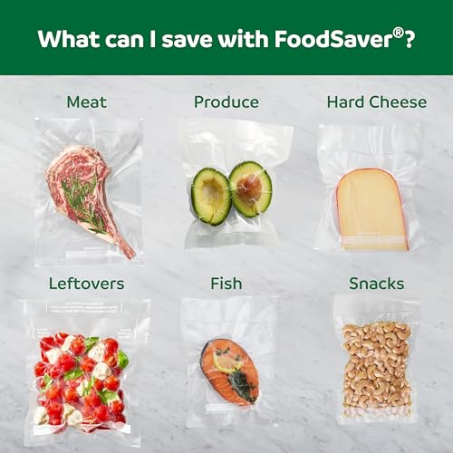 FoodSaver PowerVac Compact Vacuum Sealer Machine w/ Vertical Storage | 5 Airtight Vacuum Seal Bags & 1 Roll | VS0150 | Stainless Steel / Black