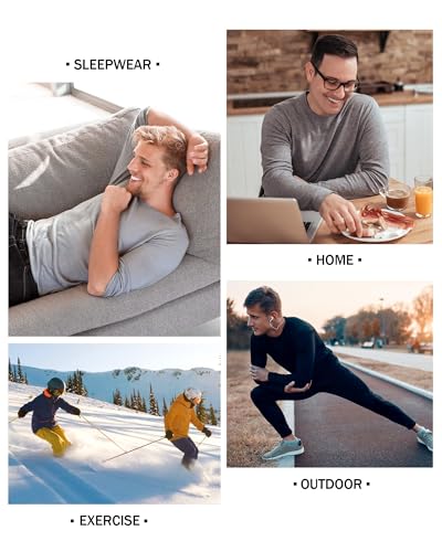 Thermal Underwear for Men Fleece Lined Long Johns Base Layer Sports Long Sleeve Compression Tops and Bottom Set