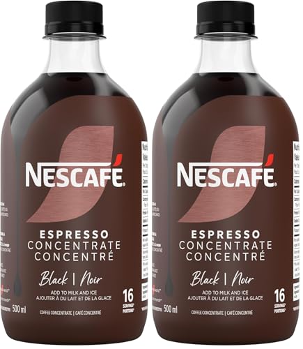 NESCAFE Espresso Black, Coffee Concentrate, Add to Ice & Cold Water for Americanos or Milk for Lattes, Can Also Be Used Hot, Rich Smooth & Bold Flavour, Recyclable, Contains Caffeine, 0.5 L