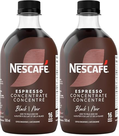 NESCAFE Espresso Black, Coffee Concentrate, Add to Ice & Cold Water for Americanos or Milk for Lattes, Can Also Be Used Hot, Rich Smooth & Bold Flavour, Recyclable, Contains Caffeine, 0.5 L