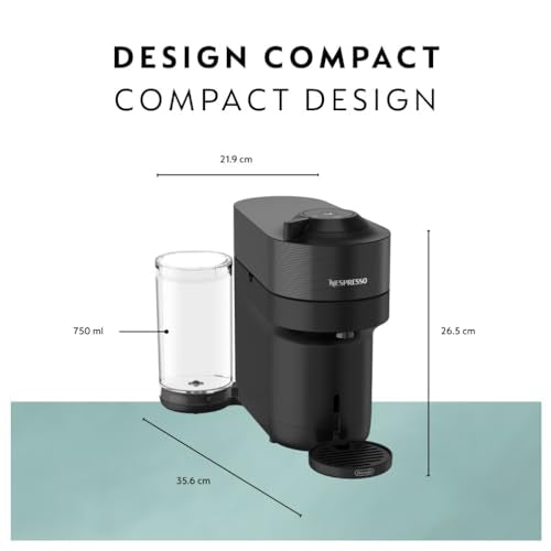 Nespresso Vertuo Pop+ Pod Coffee Maker Liquorice Black with Milk Frother