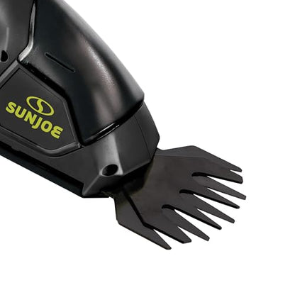 Sun Joe 2-in-1 Cordless 7.2V Handheld Grass Shear & Hedge Trimmer, HJ604C | 4" Grass Shear and 6" Hedge Trimmer Blades, Battery-Powered Operation, Safety Switch, and Blade Cover for Yard Care