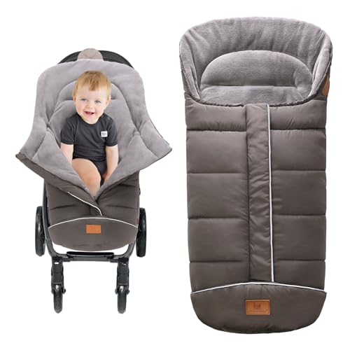 Toddler Universal Stroller Footmuff Sack, Detachable Winter Stroller Bag Multifunction Sleeping Bag Waterproof and Breathable Best Gift for Baby (Dark Grey-BC)