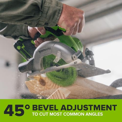 Greenworks 24V Cordless Brushless Combo 400 in-lbs Drill/Driver +1950 in-lbs Impact Driver +6.5" Circular Saw +200LM Flashlight, 2.0Ah + 4.0Ah Batteries (24,000mAh Power Bank) and 65W USB-C Charger