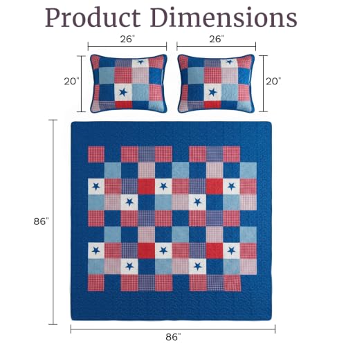 Lavish Home Caroline 3-Piece Quilt Set, Full/Queen