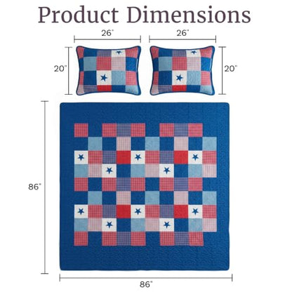 Lavish Home Caroline 3-Piece Quilt Set, Full/Queen