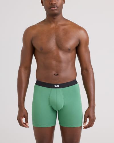SAXX Underwear Co. Men's Core Cotton Boxer Brief Fly 5-Pack, Black/Dark Denim/Huckleberry/Spruce/Sea Foam, X-Large