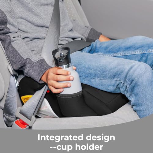 Diono Solana 2022, No Latch, Pack of 2 Backless Booster Car Seats, Lightweight, Machine Washable Covers, Cup Holders, Black Charcoal